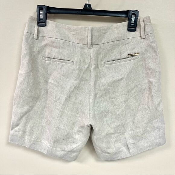 Michael Kors pleated front beige linen shorts Sz 4 - Picture 5 of 7